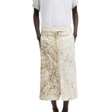 Tibi Calcimin Denim Midi Trouser Zip Skirt - Vermillion