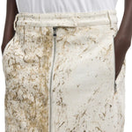 Tibi Calcimin Denim Midi Trouser Zip Skirt - Vermillion