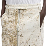 Tibi Calcimin Denim Midi Trouser Zip Skirt - Vermillion