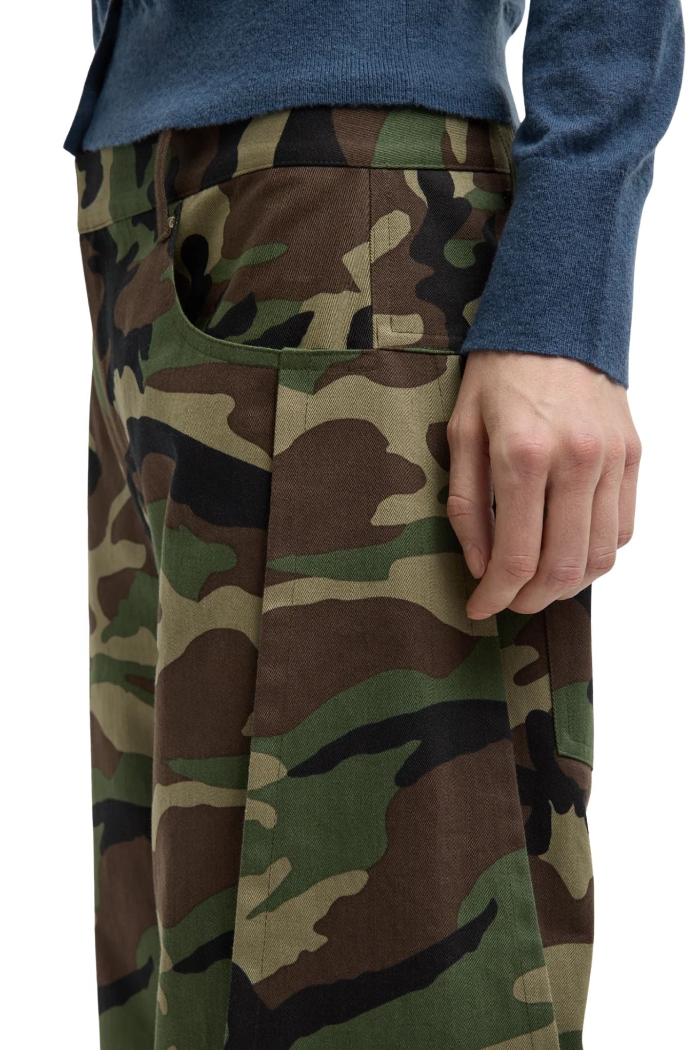 Tibi Camouflage Twill Tuck Jean - Vermillion