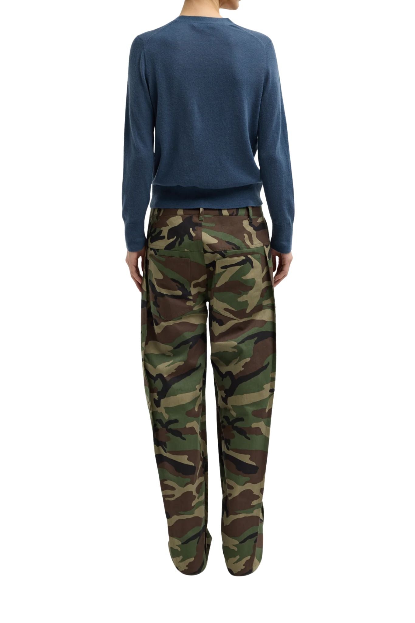 Tibi Camouflage Twill Tuck Jean - Vermillion