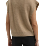 Tibi Cardigan Stitch Sweater Vest with Removable Dickie - Vermillion