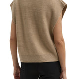 Tibi Cardigan Stitch Sweater Vest with Removable Dickie - Vermillion