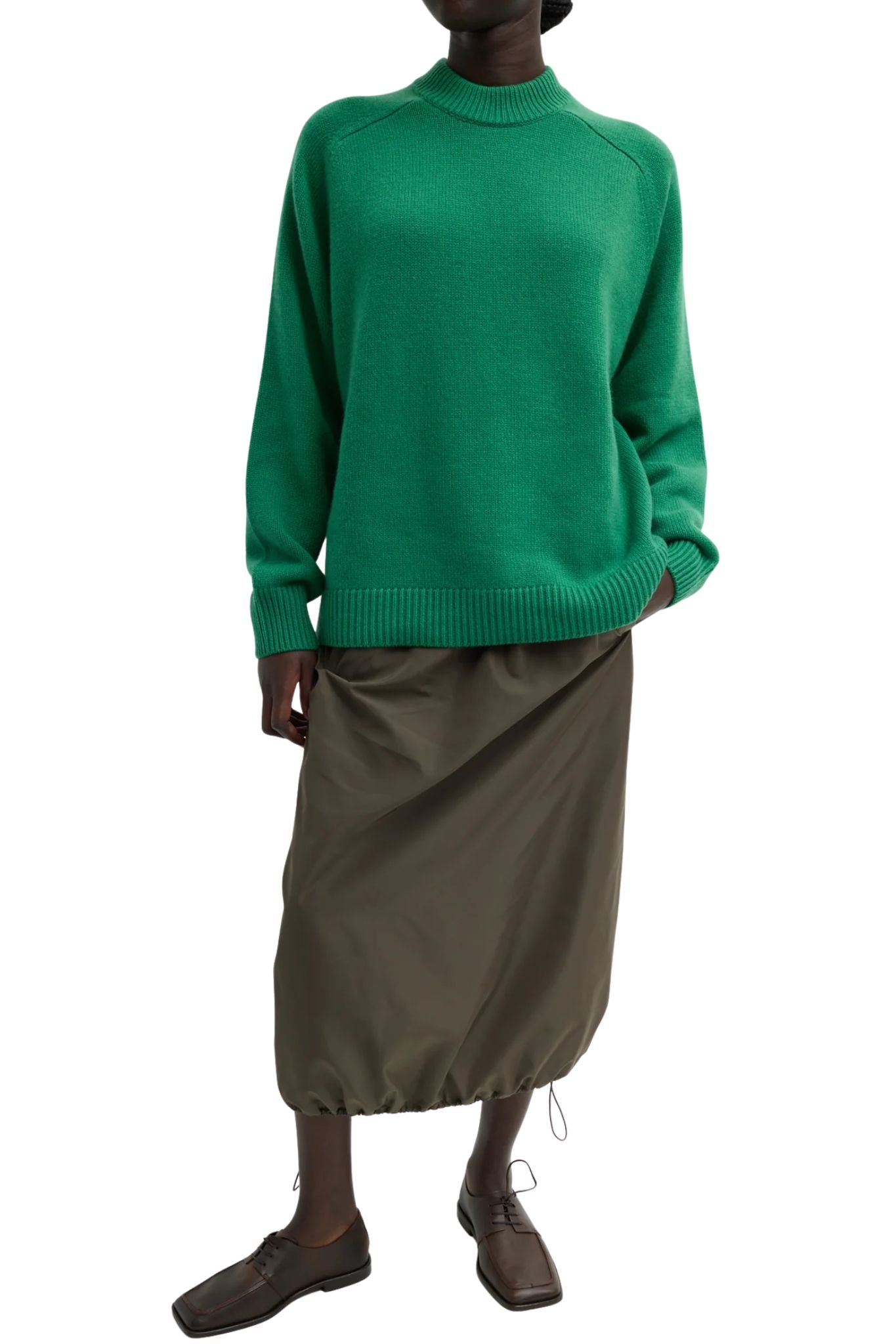 Tibi Cashmere Sweater Crewneck Oversized Pullover - Vermillion