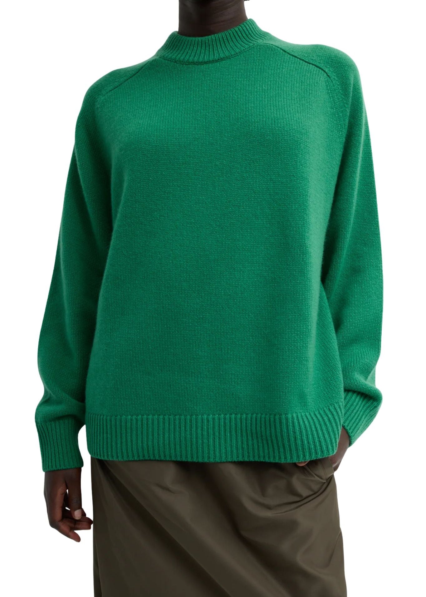 Tibi Cashmere Sweater Crewneck Oversized Pullover - Vermillion