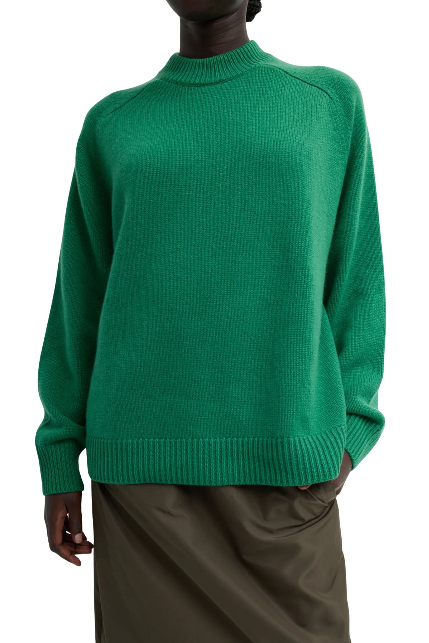 Tibi Cashmere Sweater Crewneck Oversized Pullover - Vermillion