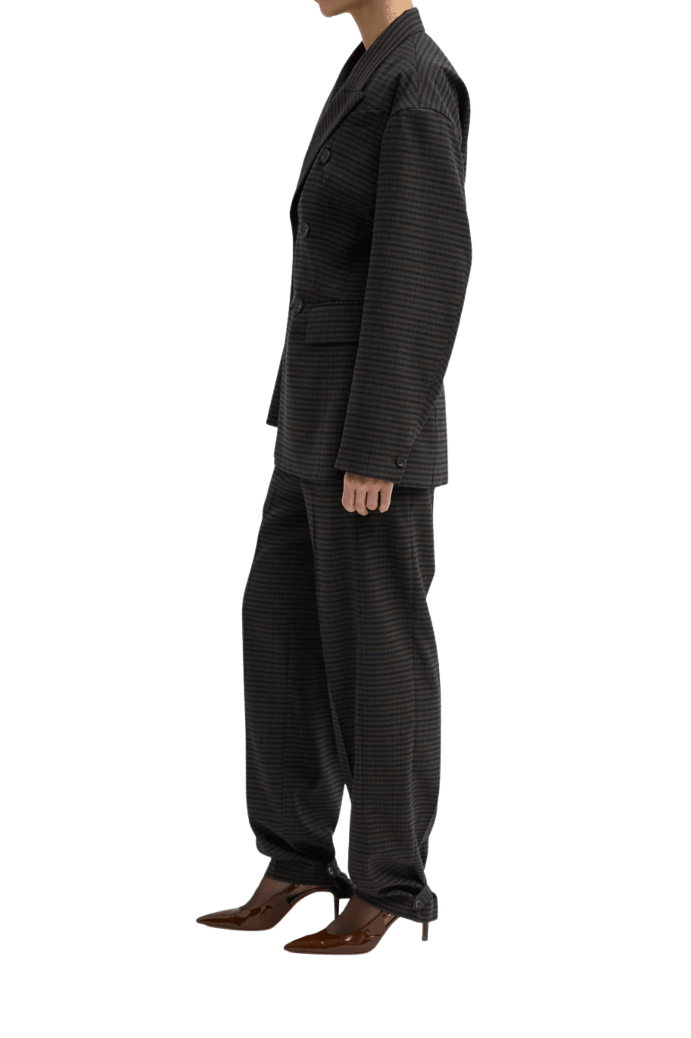 Tibi Cedric Suiting Sculpted Blazer - Vermillion