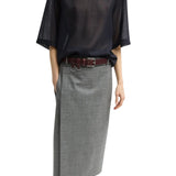 Tibi Classic Ring Hardware Leather Belt - Vermillion