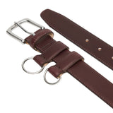 Tibi Classic Ring Hardware Leather Belt - Vermillion