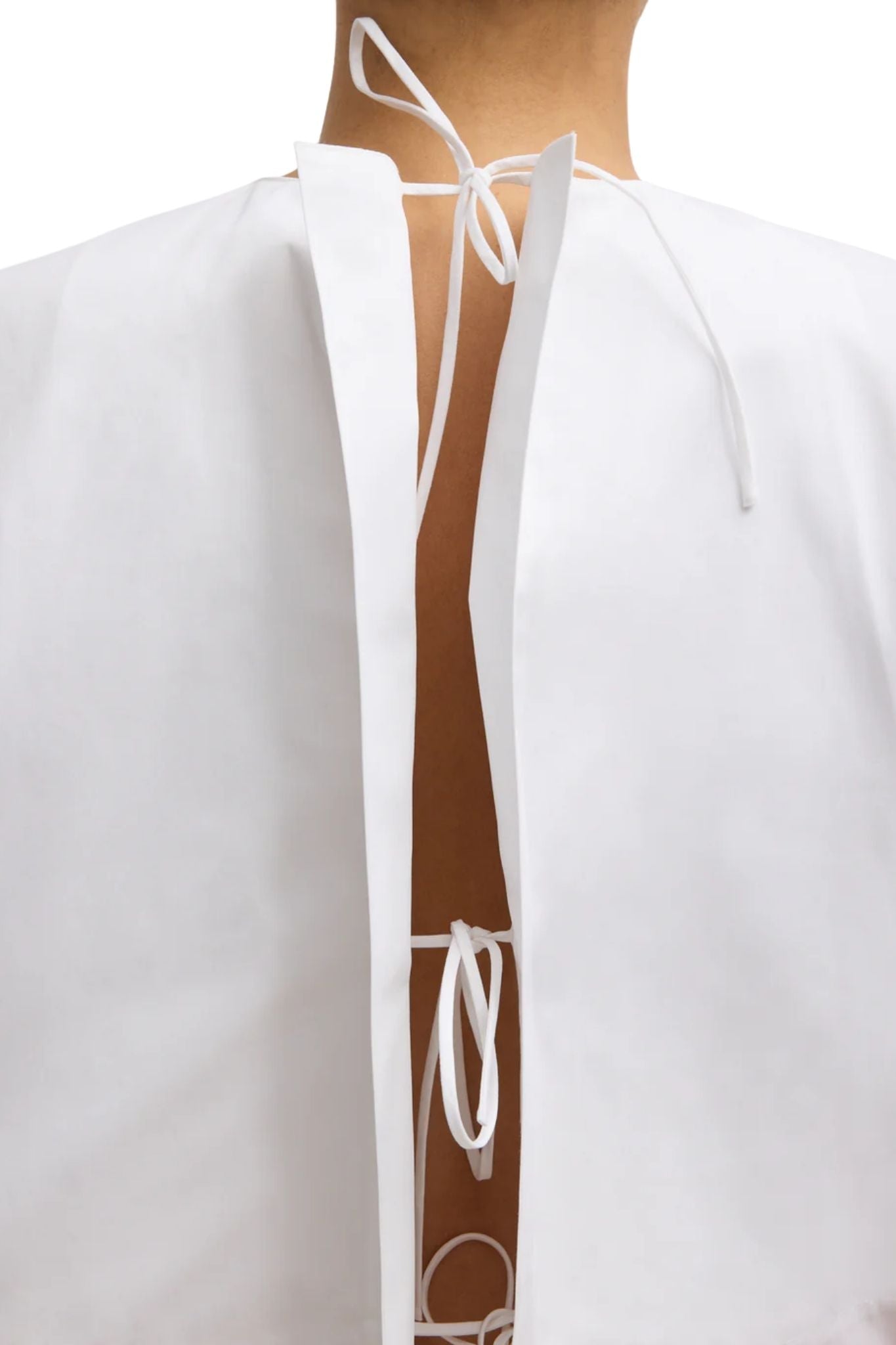 Tibi Compact Eco Poplin Cropped Square Top - Vermillion