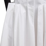 Tibi Compact Eco Poplin Pinched Pleat Full Skirt White - Vermillion