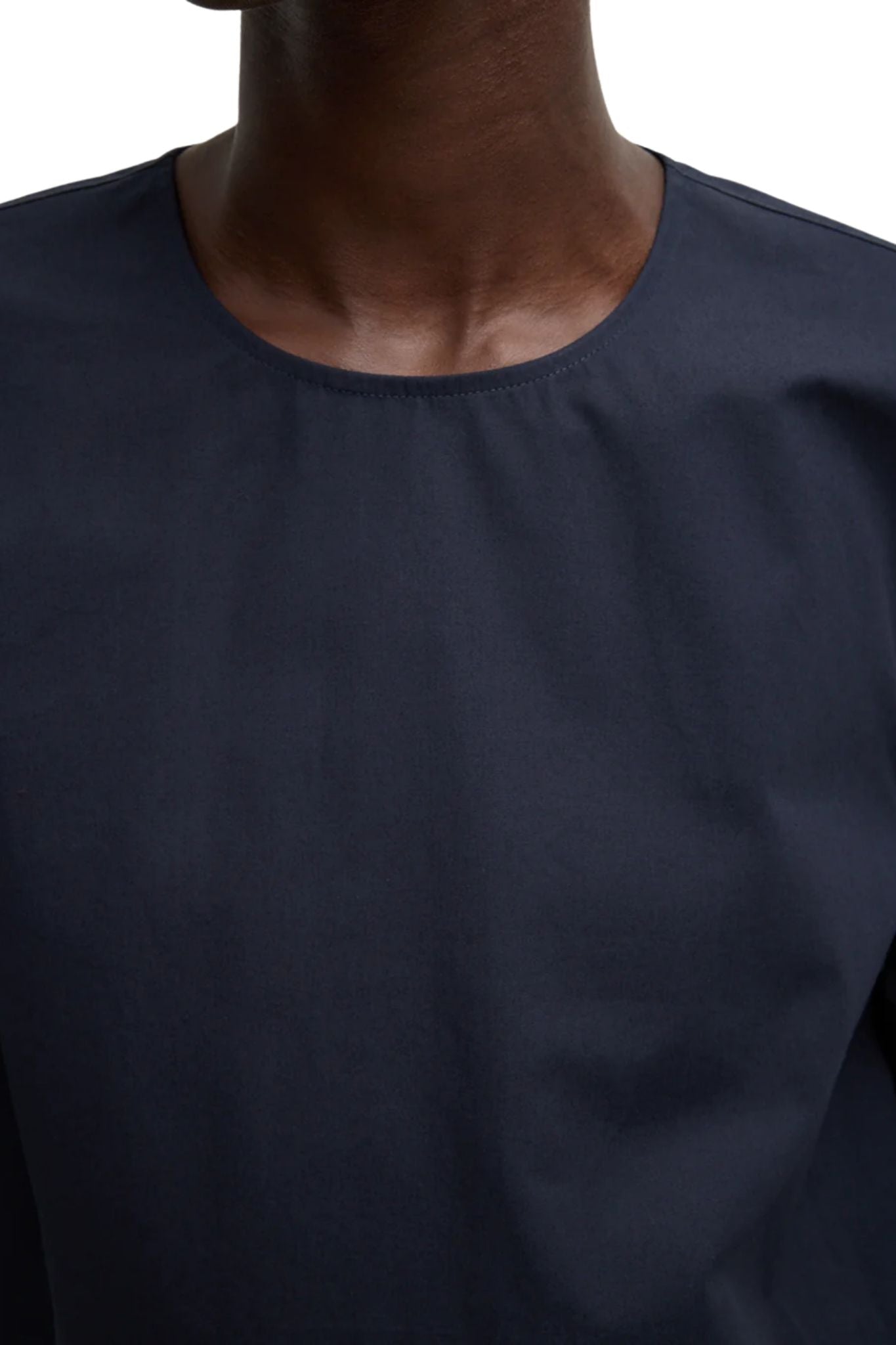 Tibi Compact Eco Poplin Reverse Sleeve Top - Vermillion