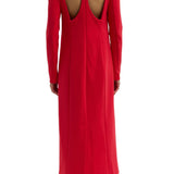 Tibi Compact Ultra Stretch Knit Dress With Cut Out Back - Vermillion