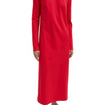 Tibi Compact Ultra Stretch Knit Dress With Cut Out Back - Vermillion