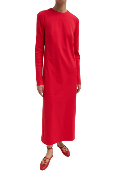 Tibi Compact Ultra Stretch Knit Dress With Cut Out Back Vermillion Tibi Compact Ultra Stretch Knit Dress With Cut Out Back Vermillion