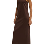 Tibi Compact Ultra Stretch Knit Sleeveless Dress Brown - Vermillion