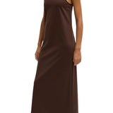 Tibi Compact Ultra Stretch Knit Sleeveless Dress Brown - Vermillion