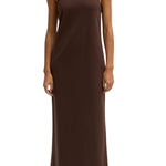 Tibi Compact Ultra Stretch Knit Sleeveless Dress Brown - Vermillion