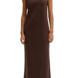 Tibi Compact Ultra Stretch Knit Sleeveless Dress Brown - Vermillion