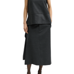Tibi Cozy Flannel Asymmetrical Sleeveless Top - Vermillion