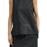 Tibi Cozy Flannel Asymmetrical Sleeveless Top - Vermillion