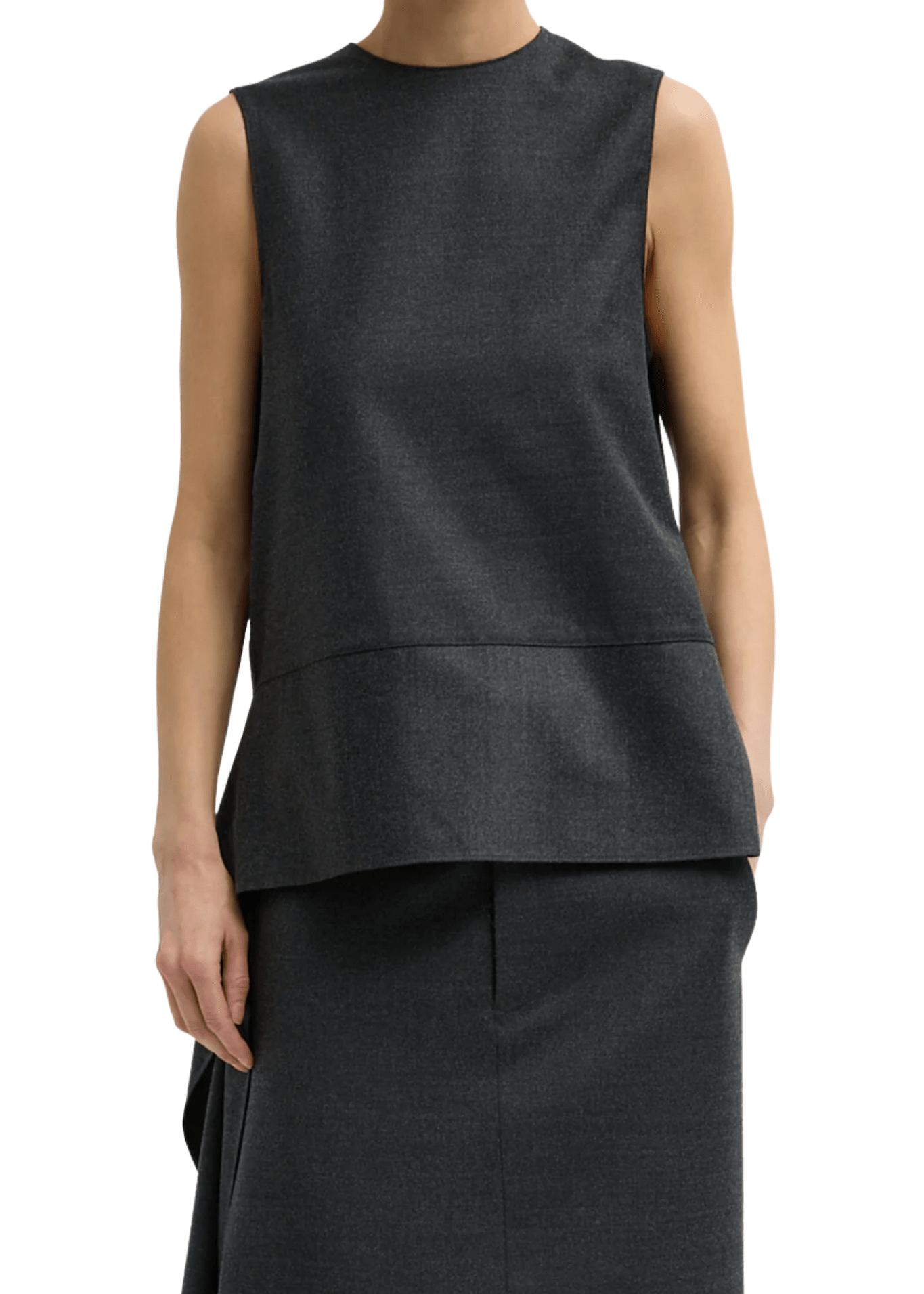 Tibi Cozy Flannel Asymmetrical Sleeveless Top - Vermillion