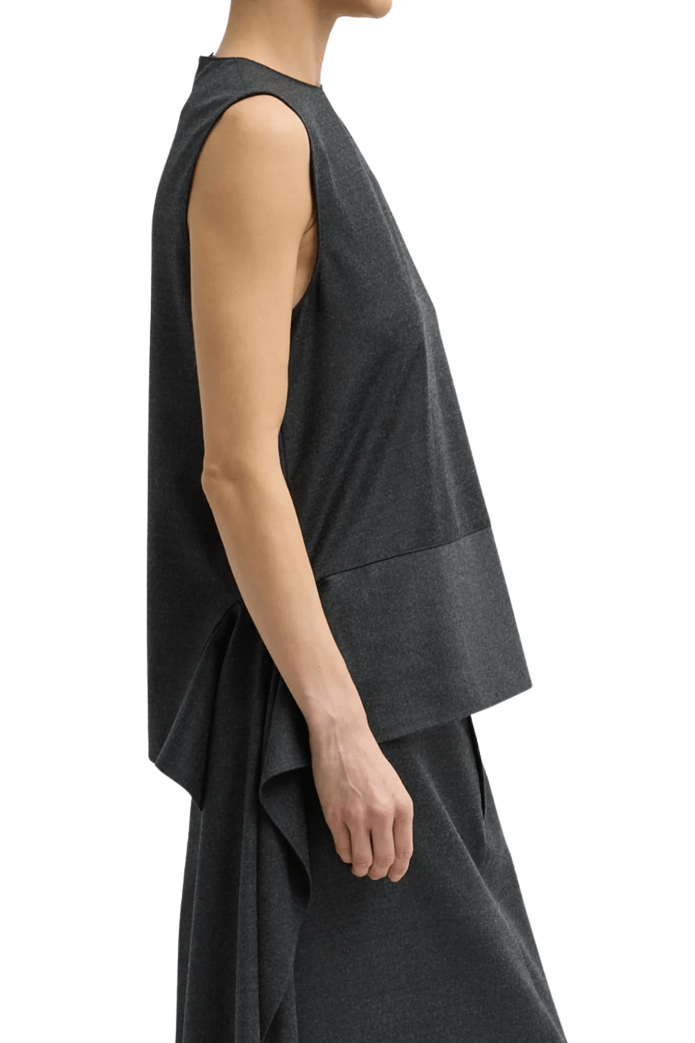 Tibi Cozy Flannel Asymmetrical Sleeveless Top - Vermillion