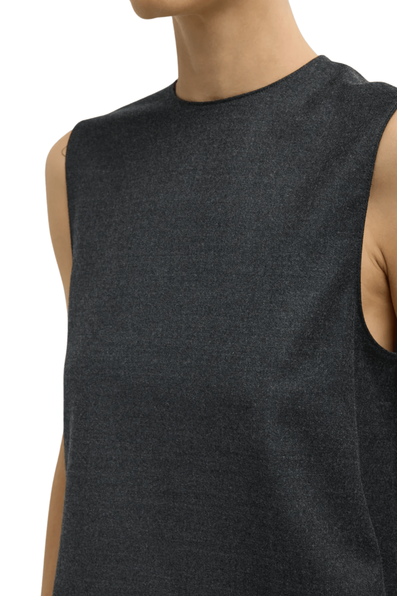 Tibi Cozy Flannel Asymmetrical Sleeveless Top - Vermillion
