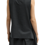 Tibi Cozy Flannel Asymmetrical Sleeveless Top - Vermillion