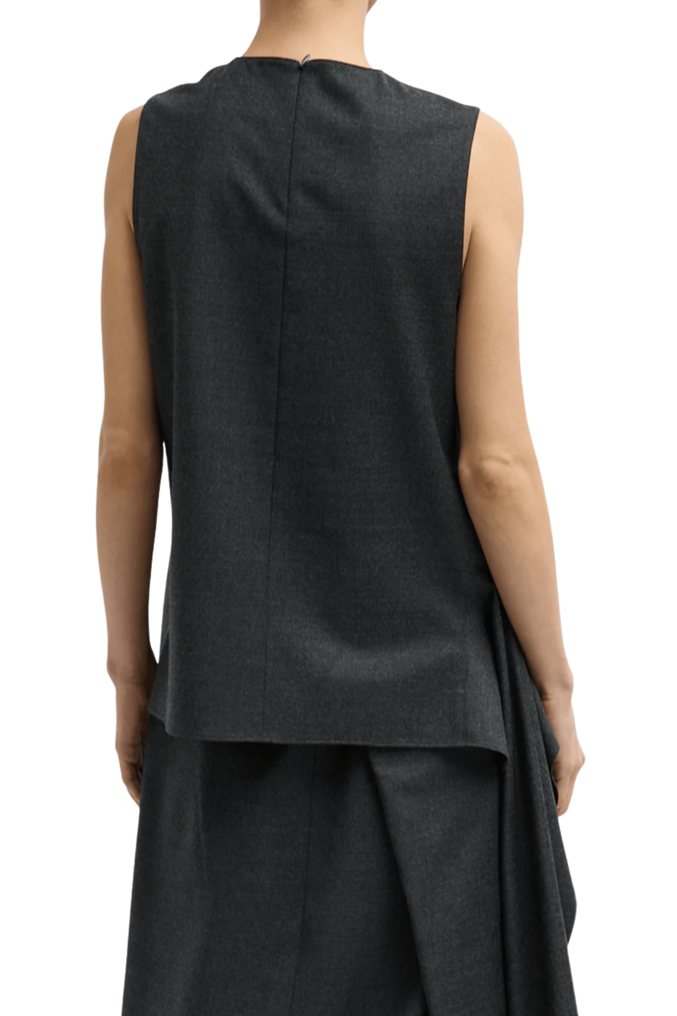 Tibi Cozy Flannel Asymmetrical Sleeveless Top - Vermillion
