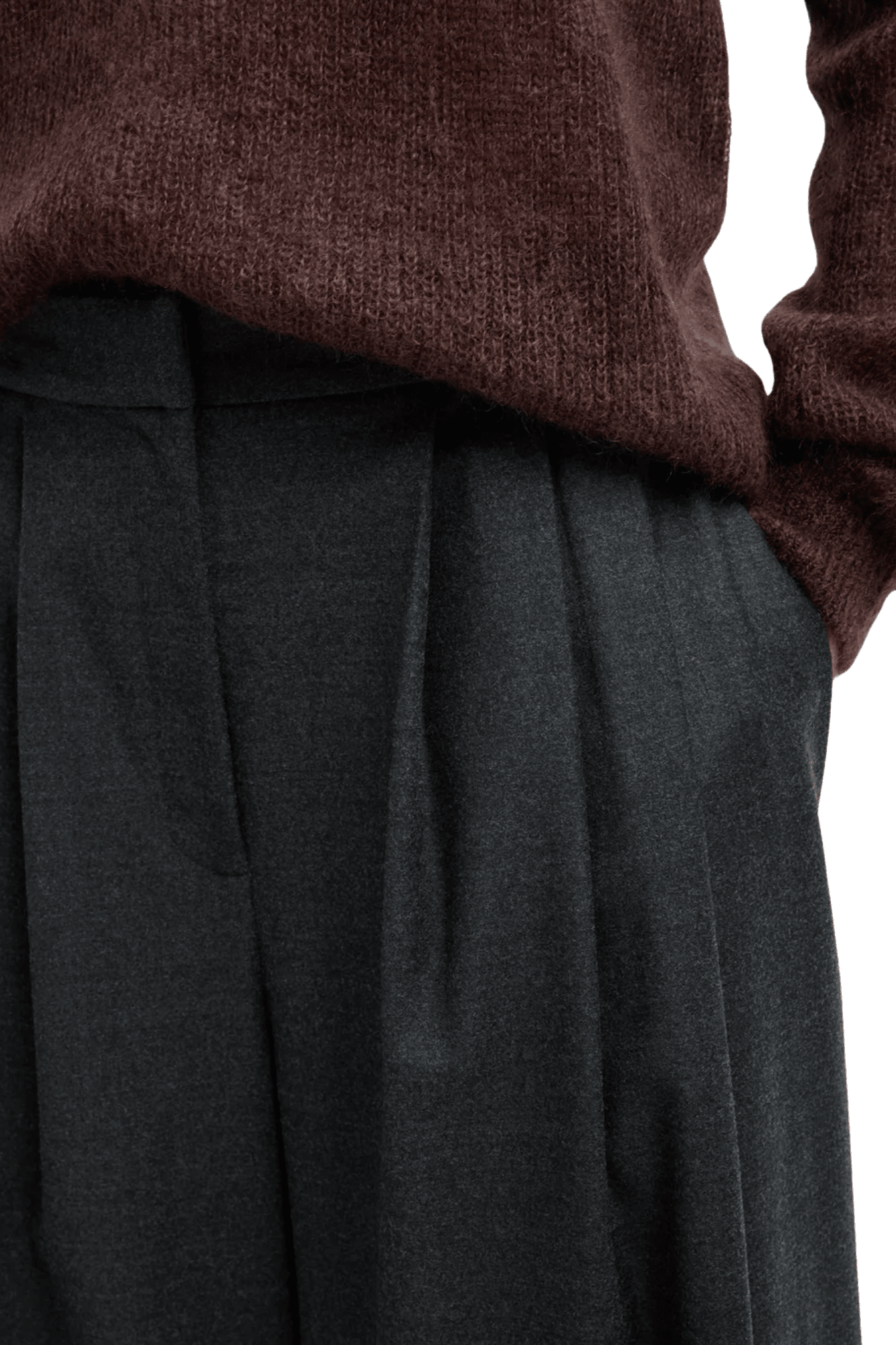 Tibi Cozy Flannel Triple Pleat Pant - Vermillion
