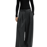 Tibi Cozy Flannel Triple Pleat Pant - Vermillion