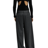 Tibi Cozy Flannel Triple Pleat Pant - Vermillion