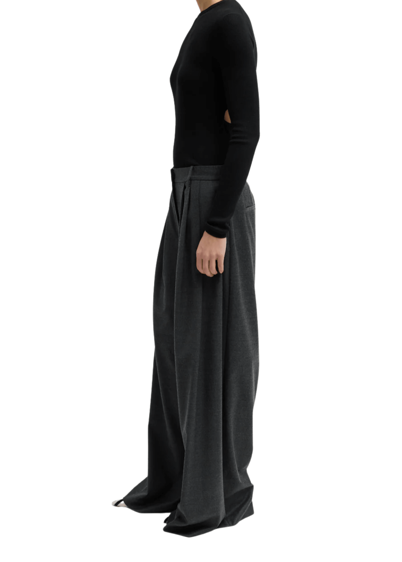 Tibi Cozy Flannel Triple Pleat Pant - Vermillion