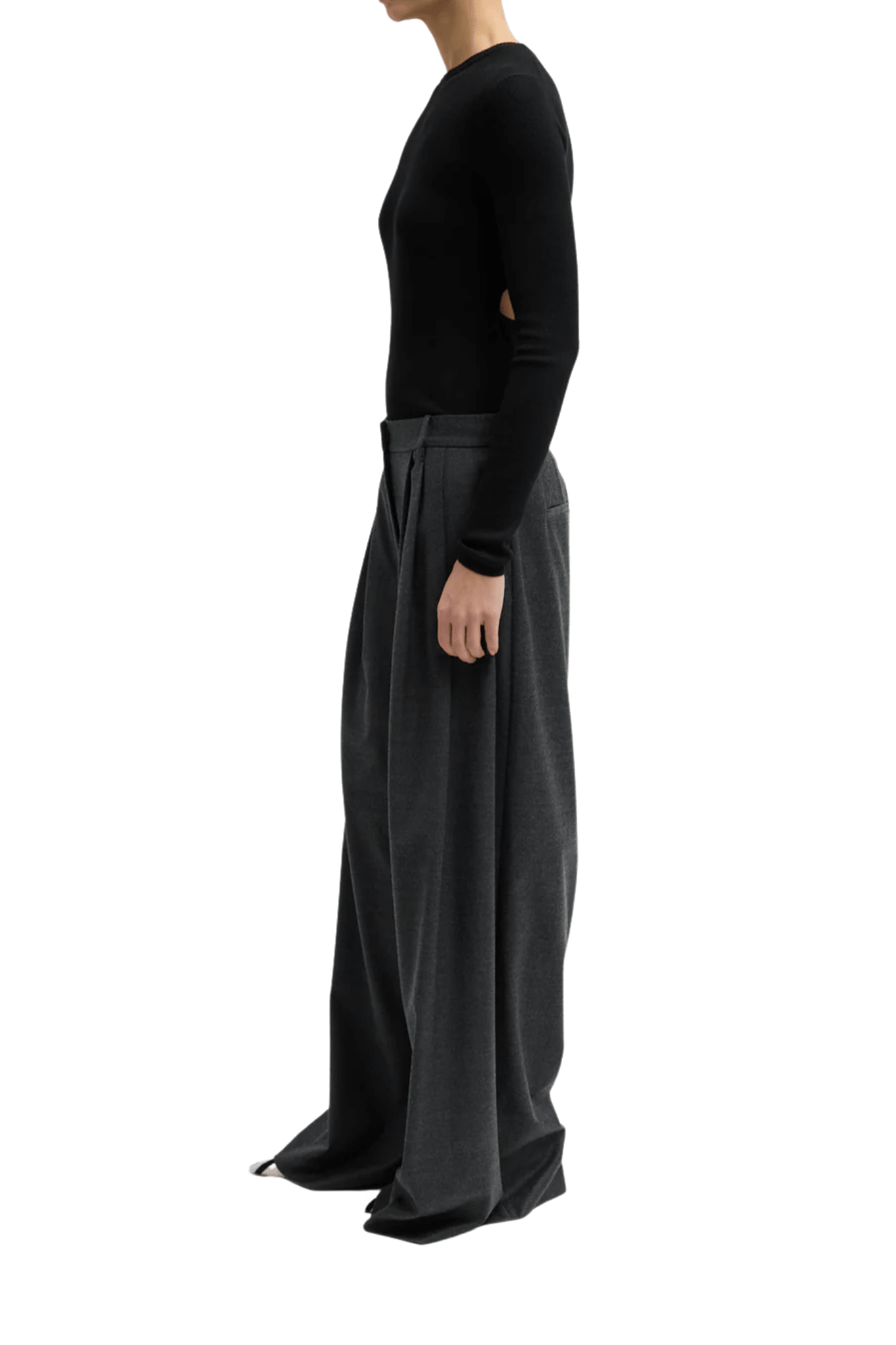 Tibi Cozy Flannel Triple Pleat Pant - Vermillion