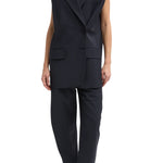 Tibi Dominic Pinstripe Liam Vest - Vermillion