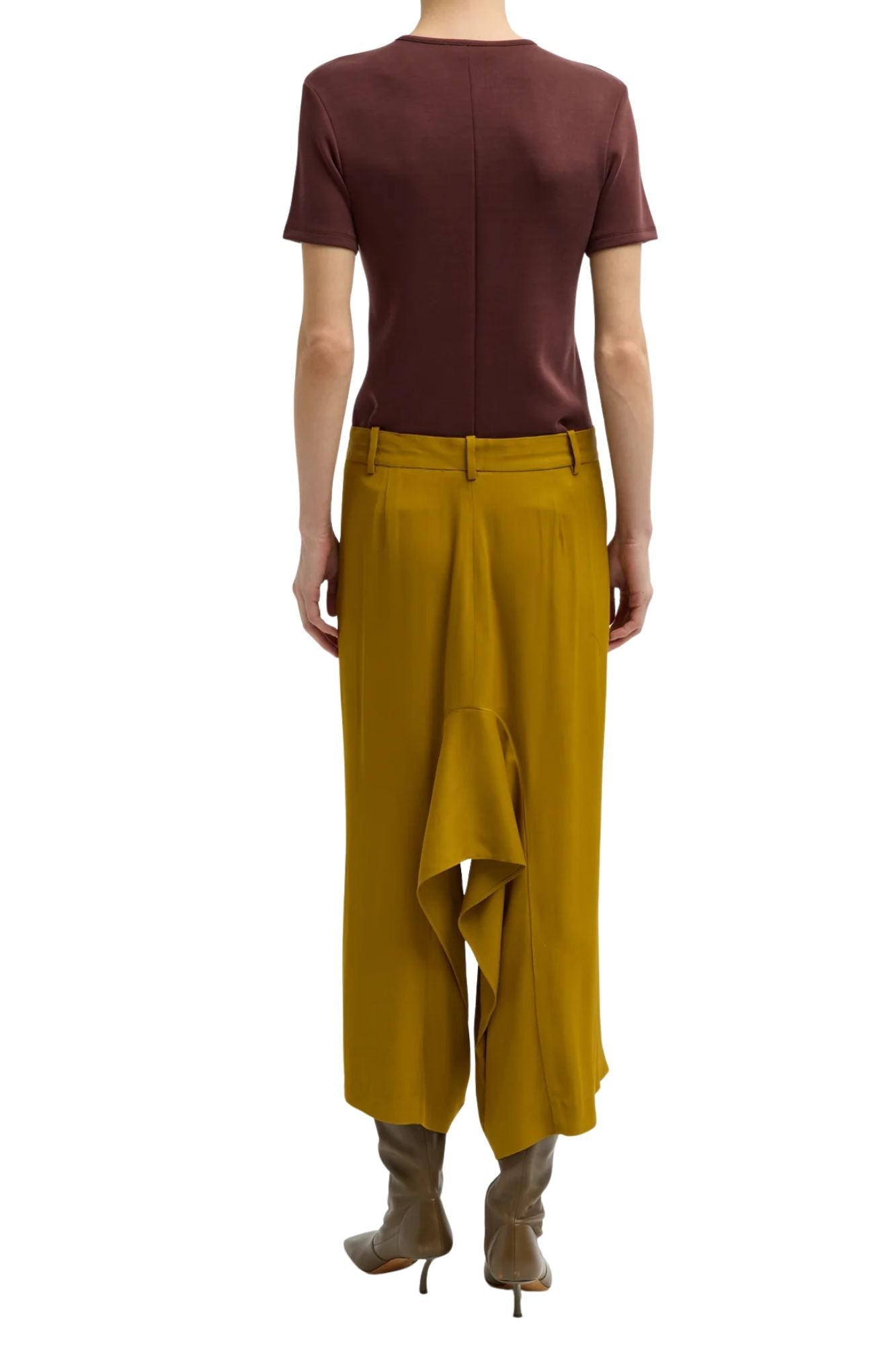 Tibi Eco Acetate Viscose Front Drape Culotte - Vermillion