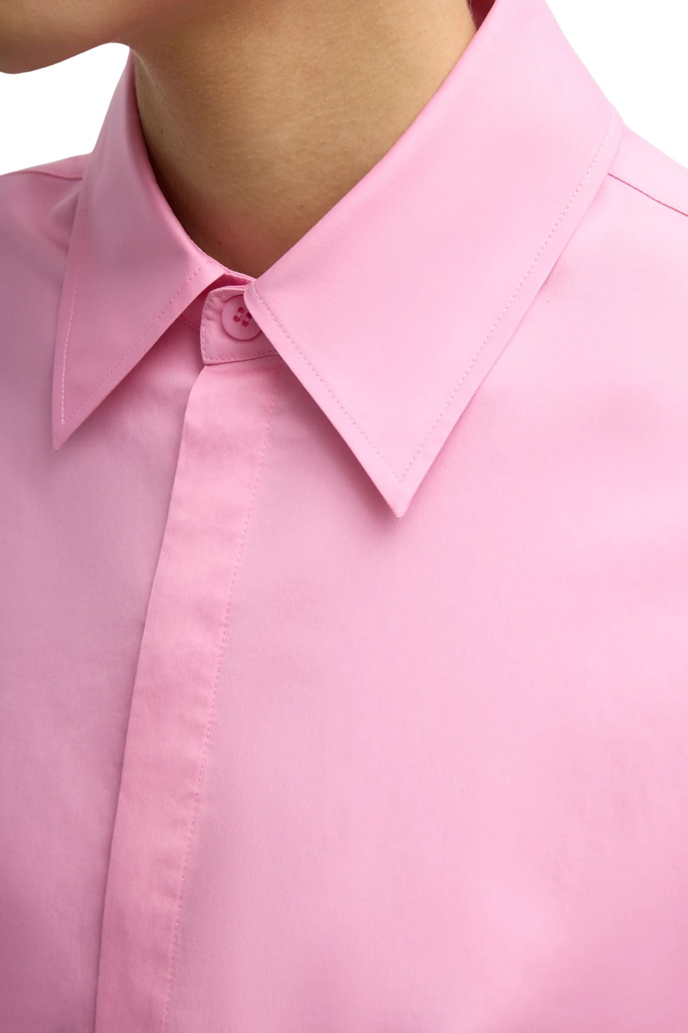 Tibi Eco Poplin Tailored Shirt - Vermillion