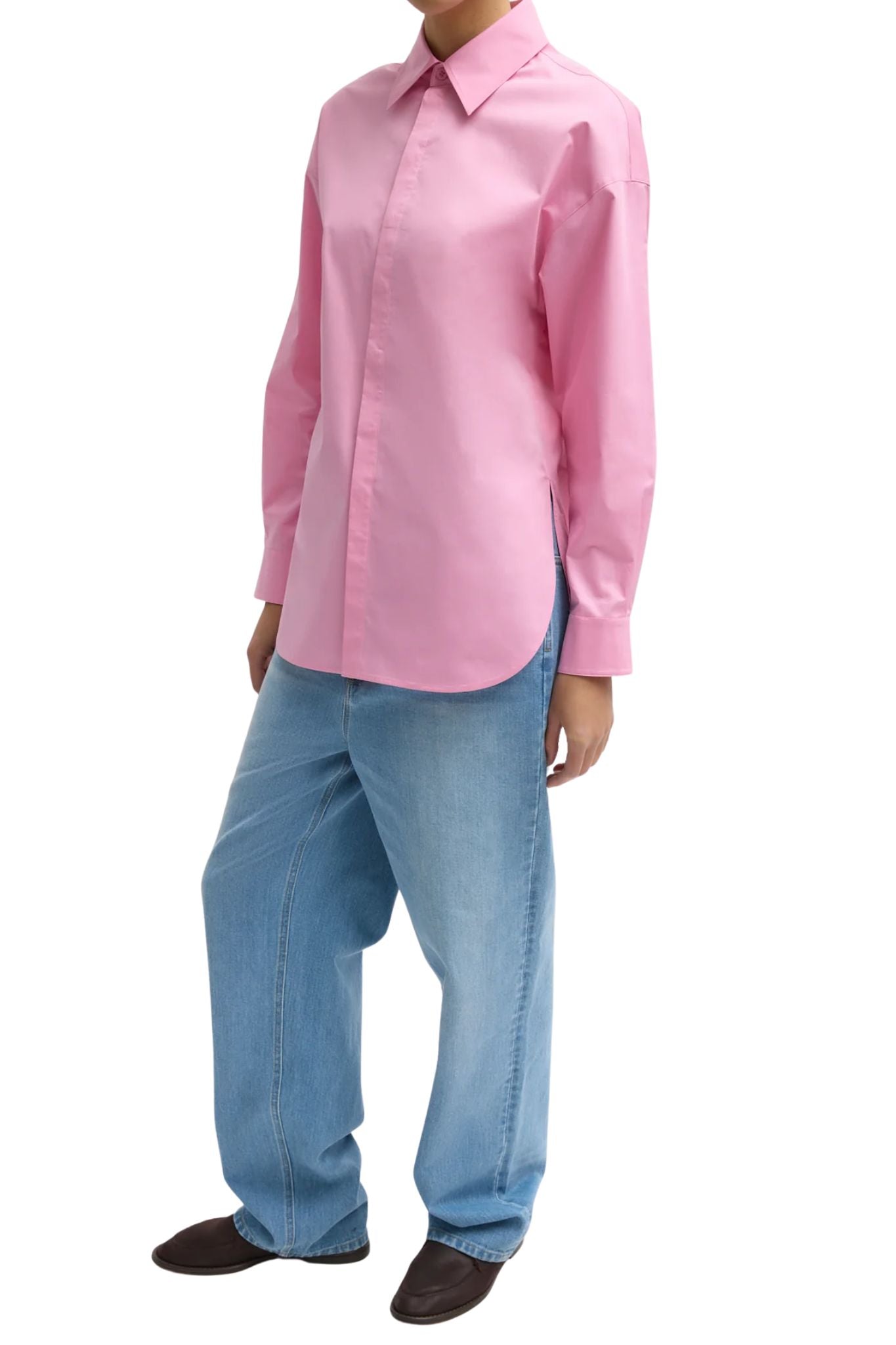 Tibi Eco Poplin Tailored Shirt - Vermillion