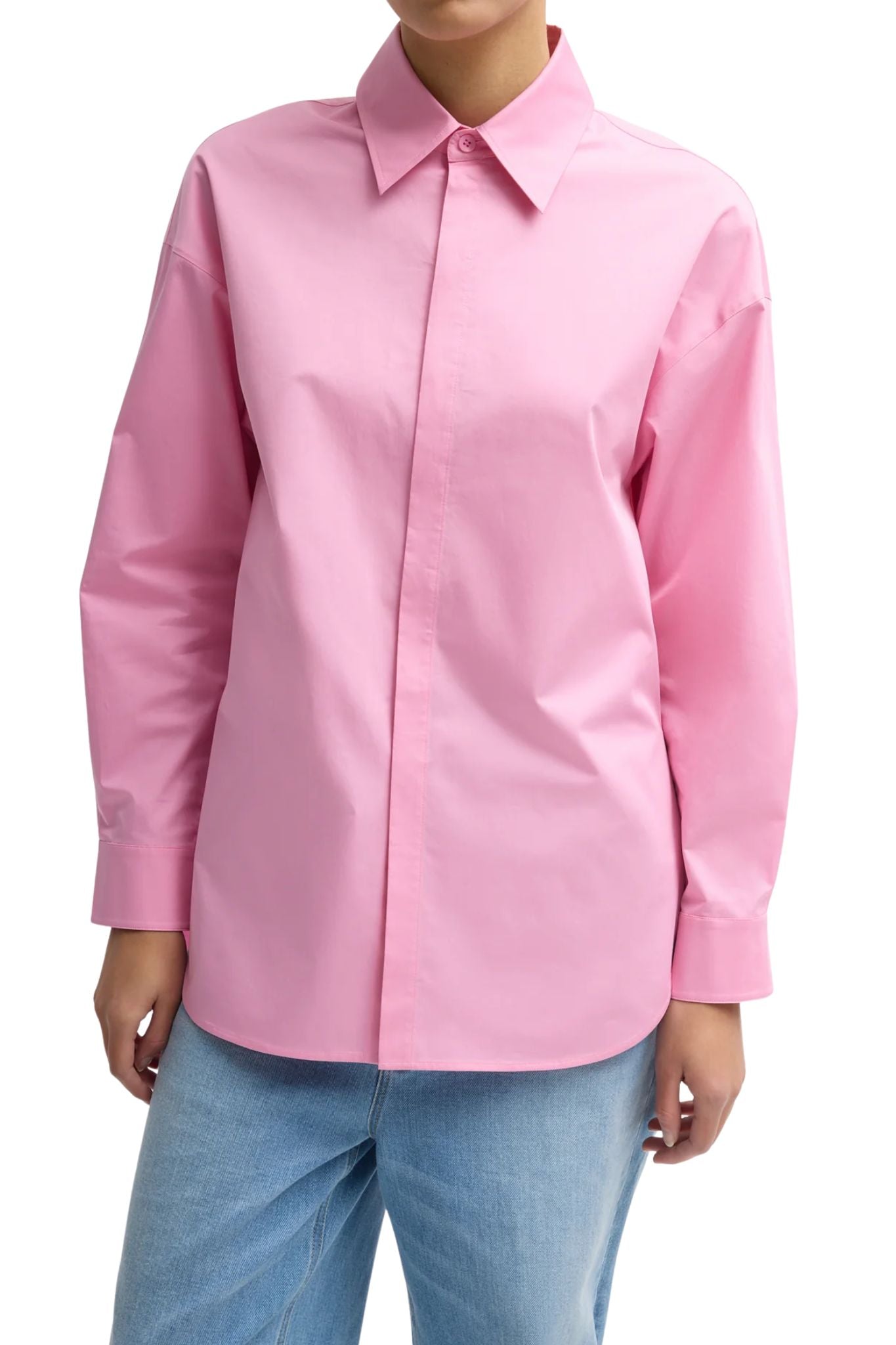 Tibi Eco Poplin Tailored Shirt - Vermillion