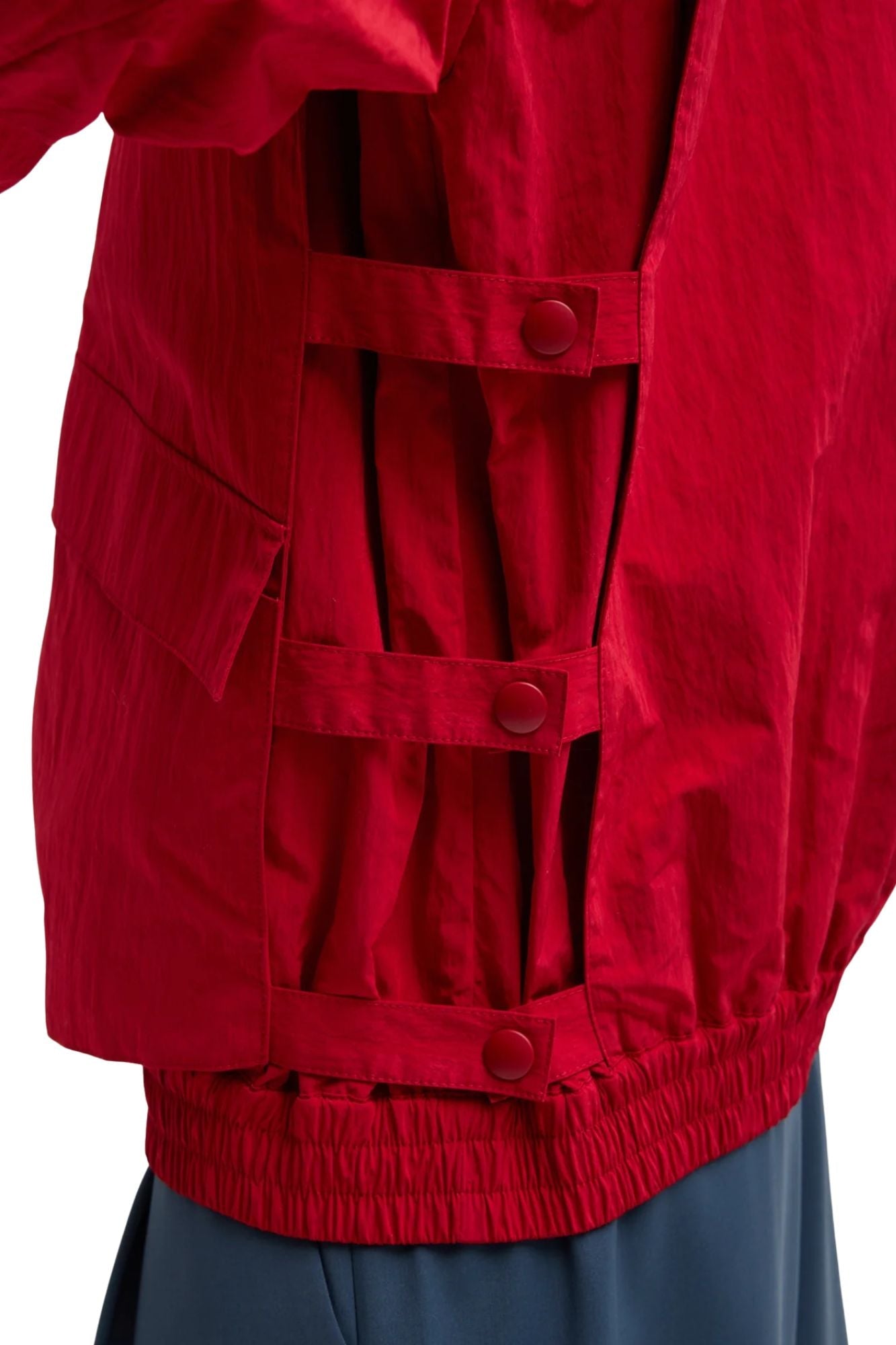Tibi Fall Nylon Snap Bomber - Vermillion