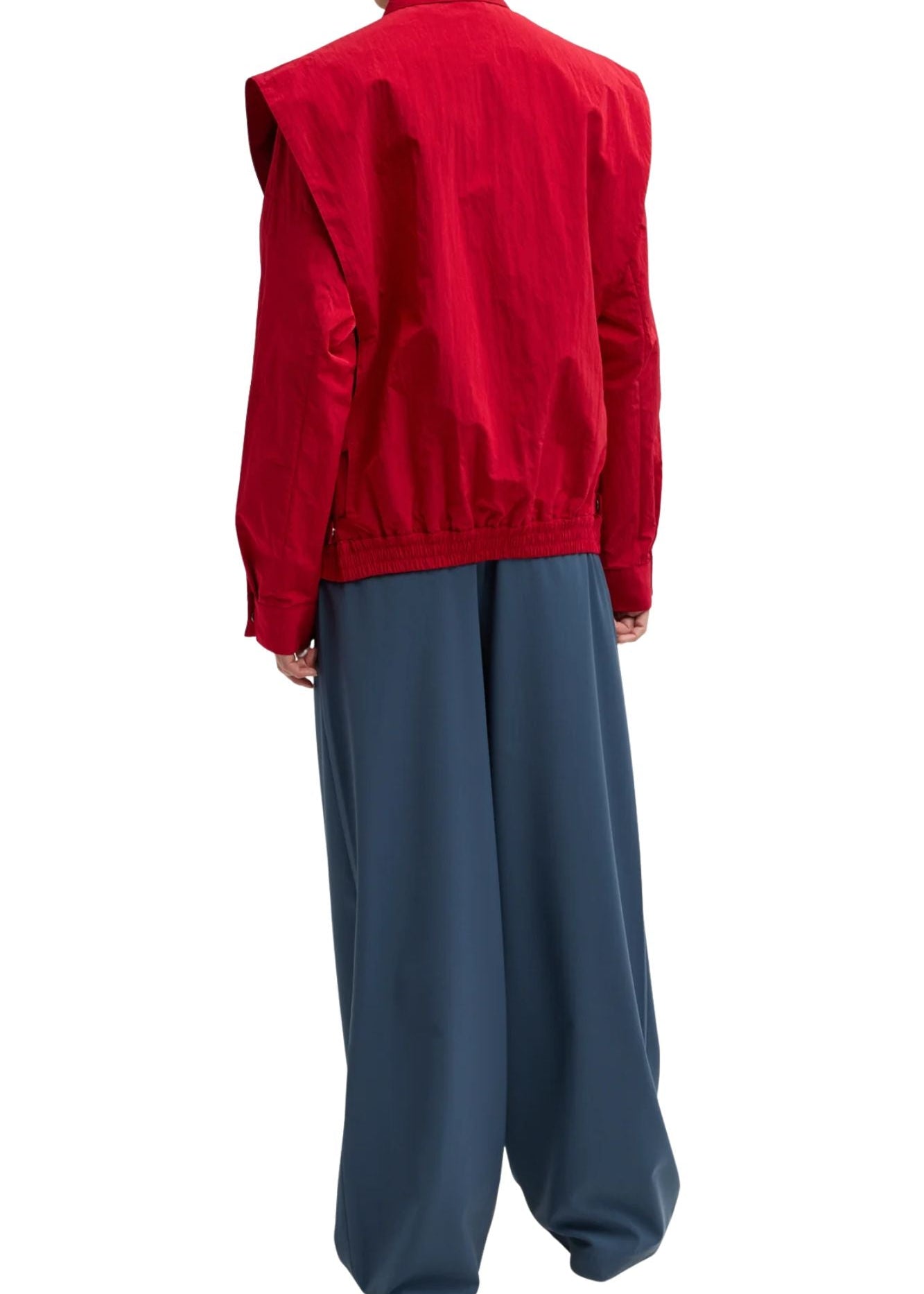 Tibi Fall Nylon Snap Bomber - Vermillion