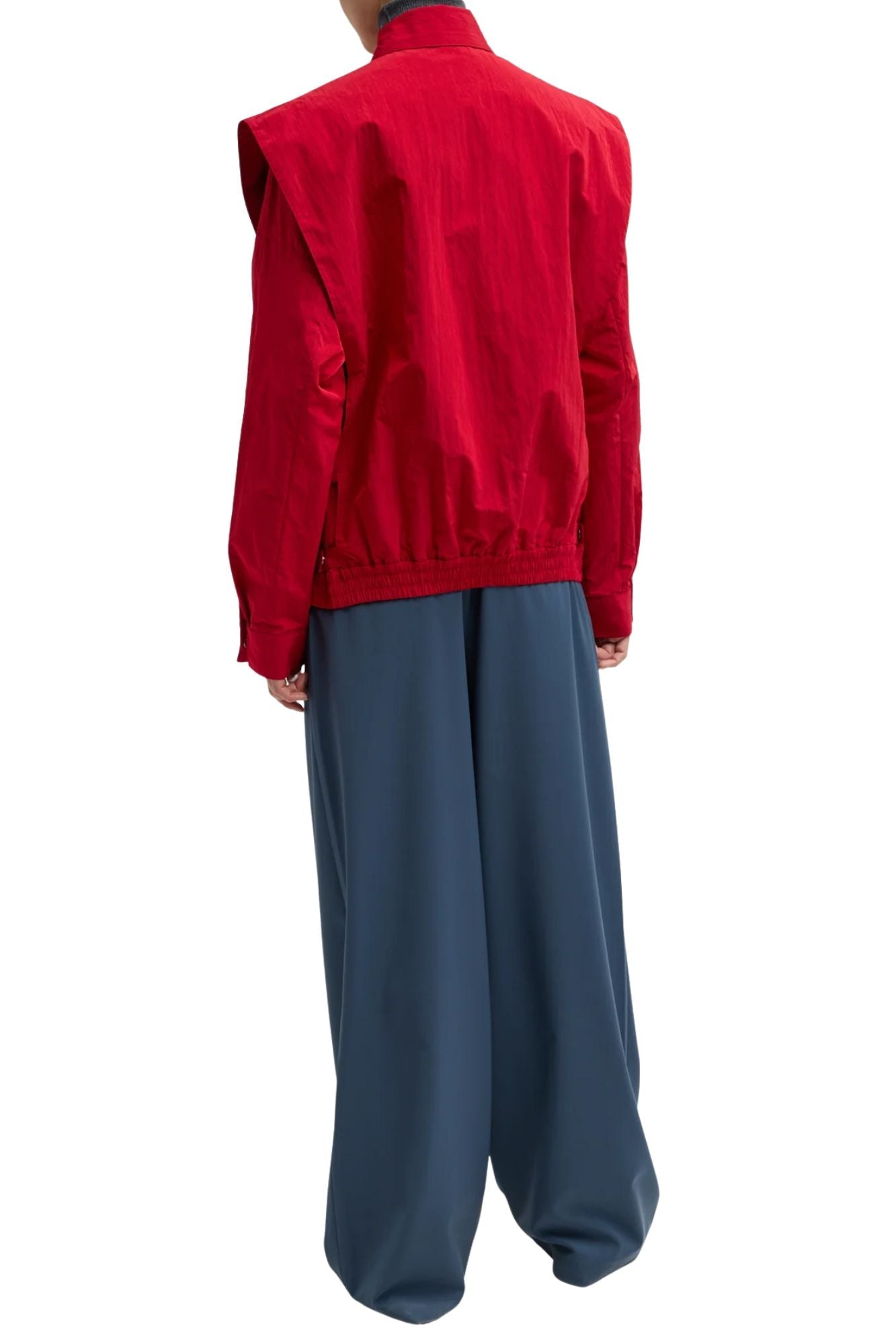 Tibi Fall Nylon Snap Bomber - Vermillion