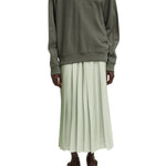 Tibi Feather Weight Pleated Pull on Skirt - Vermillion