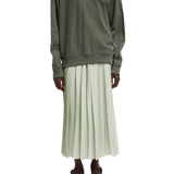 Tibi Feather Weight Pleated Pull on Skirt - Vermillion