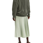 Tibi Feather Weight Pleated Pull on Skirt - Vermillion