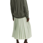 Tibi Feather Weight Pleated Pull on Skirt - Vermillion