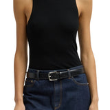 Tibi Featherweight Ribbed Cutout Tank - Vermillion
