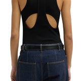 Tibi Featherweight Ribbed Cutout Tank - Vermillion