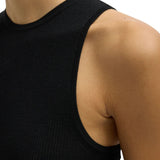 Tibi Featherweight Ribbed Cutout Tank - Vermillion